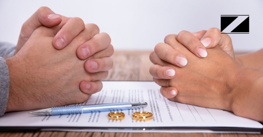 couple during divorce settlement